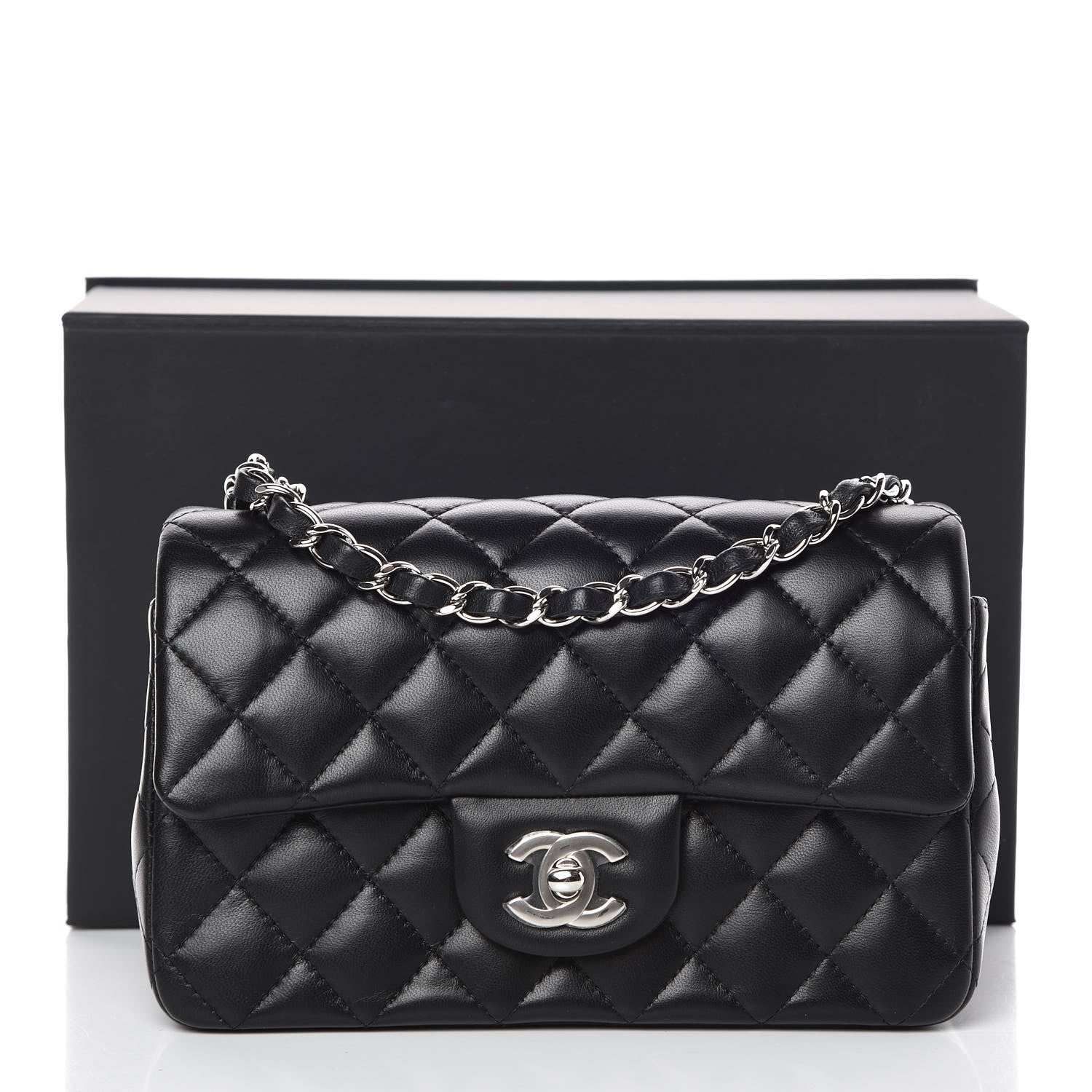 Chanel Lambskin Quilted Mini Rectangular Flap Black 11 of 11