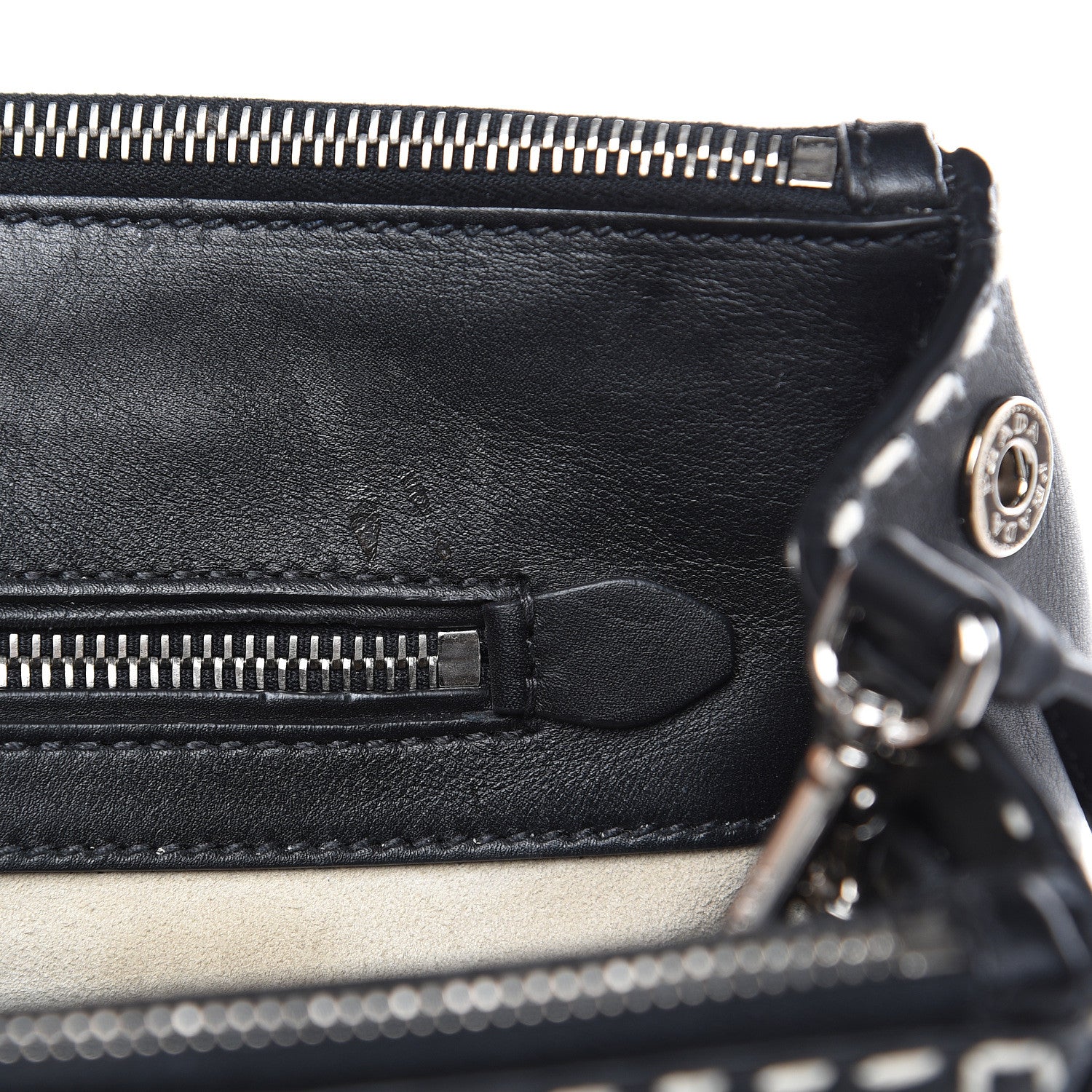 Prada City Calf Hand Stitched Medium Galleria Double Zip Tote Black 19 of 19