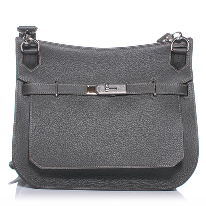 Hermes Taurillon Clemence Eclat Jypsiere 28 Etain and Etoupe 1 of 7