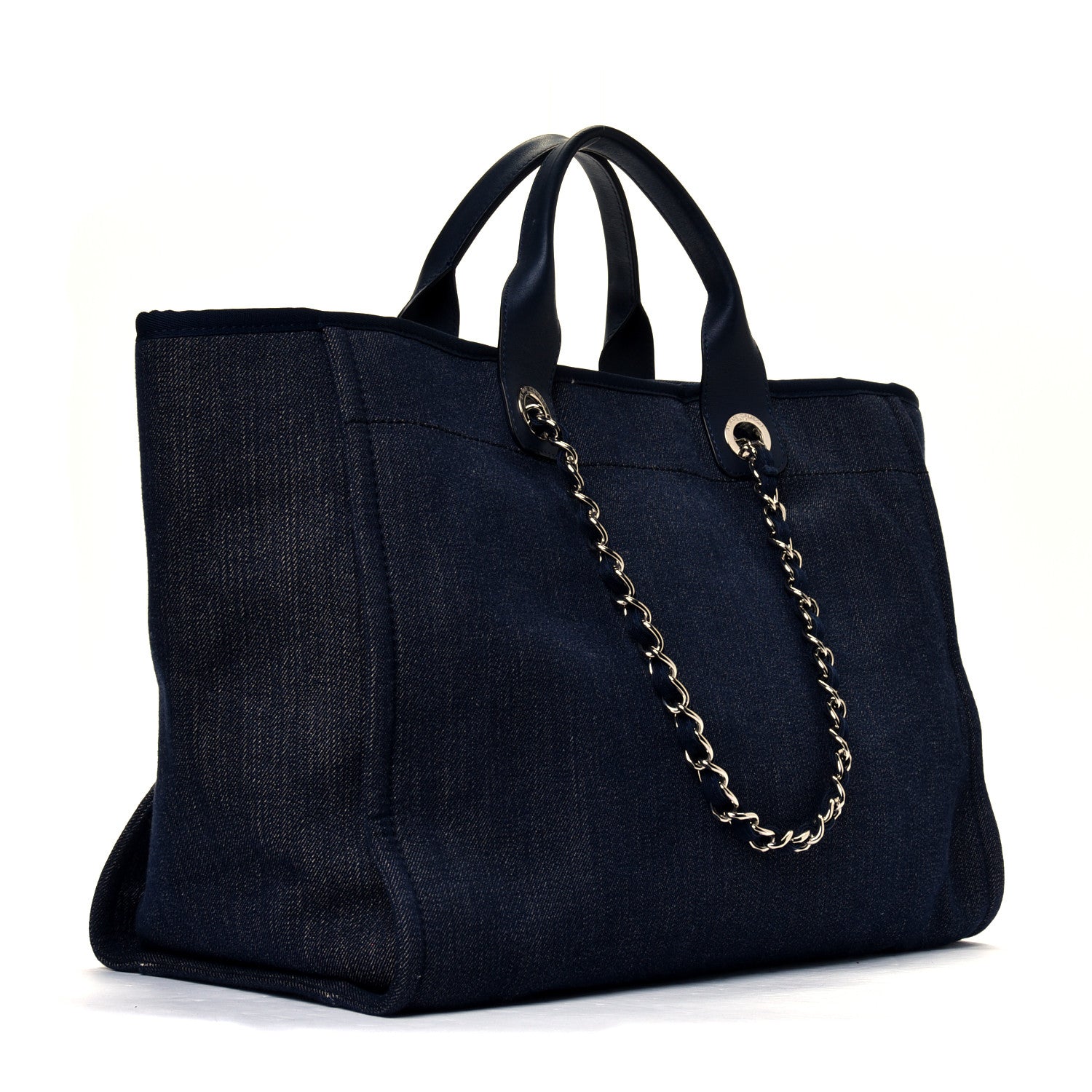 Chanel Denim Medium Deauville Tote Dark Blue 3 of 12