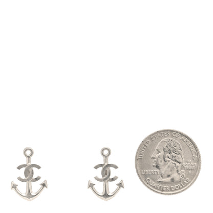 Chanel Metal Anchor CC Earrings Silver 2 of 4