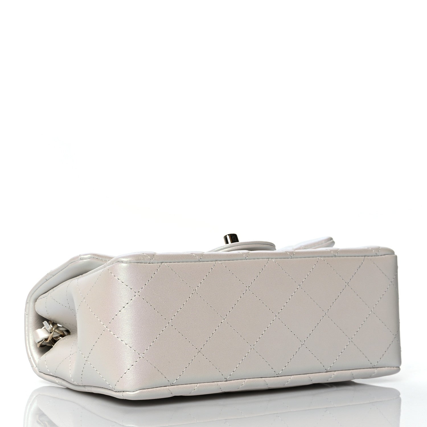 Chanel Iridescent Calfskin Quilted Mini Rectangular Flap White 4 of 10