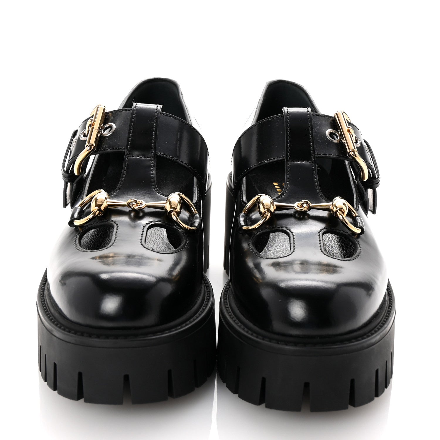 Gucci Cordovan Lux Womens Horsebit Platform Mary Jane Loafers 36.5 Black 3 of 10