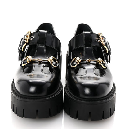 Gucci Cordovan Lux Womens Horsebit Platform Mary Jane Loafers 36.5 Black 3 of 10