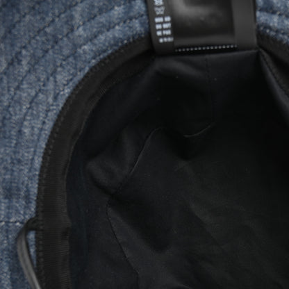 Prada Denim Triangle Wide Brim Drill Hat M Blue 7 of 9