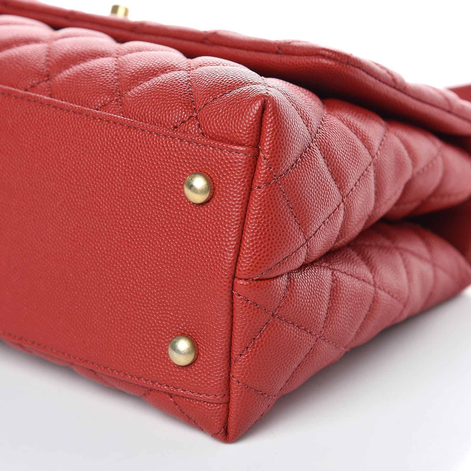 Chanel Caviar Lizard Quilted Small Coco Handle Flap Red 9 of 10