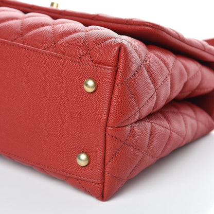 Chanel Caviar Lizard Quilted Small Coco Handle Flap Red 9 of 10