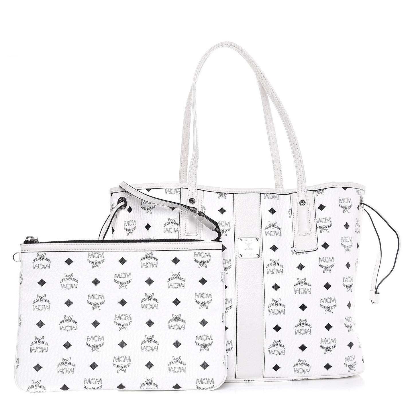 Visetos Medium Liz Reversible Shopper Tote White