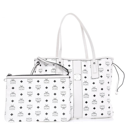 MCM Visetos Medium Liz Reversible Shopper Tote White 1 of 10