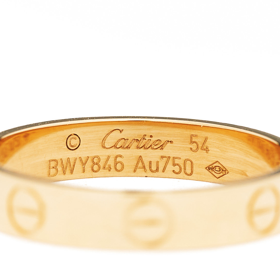 Cartier 18K Yellow Gold 3.5mm LOVE Wedding Band Ring 54 7 4 of 4