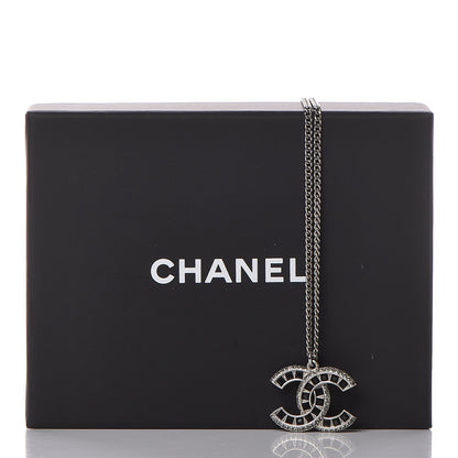 Chanel Ruthenium Baguette Crystal CC Necklace Black 6 of 6