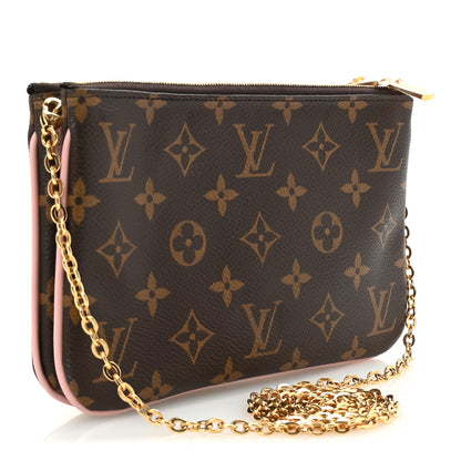Louis Vuitton Monogram 2020 Christmas Animation Big Wheel Double Zip Pochette Rose Ballerine 2 of 9