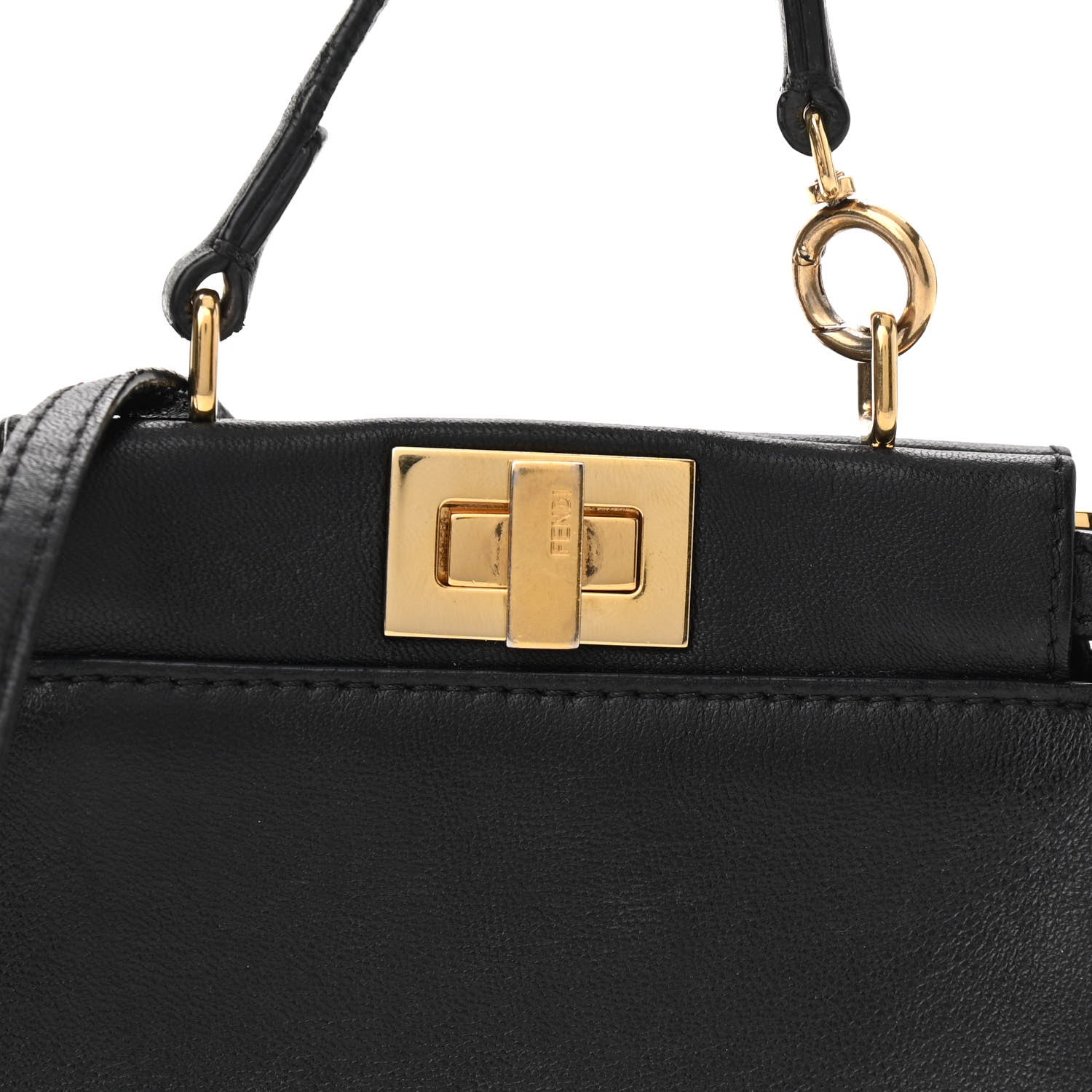 Fendi Nappa Micro Peekaboo Iconic Satchel Black 7 of 9
