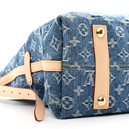 Louis Vuitton Monogram Denim CarryAll MM Blue 8 of 9