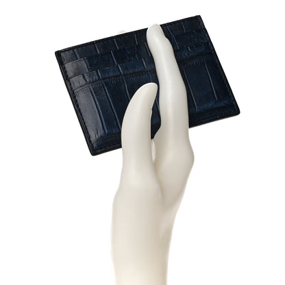 Gucci Crocodile Card Holder Blue 2 of 9
