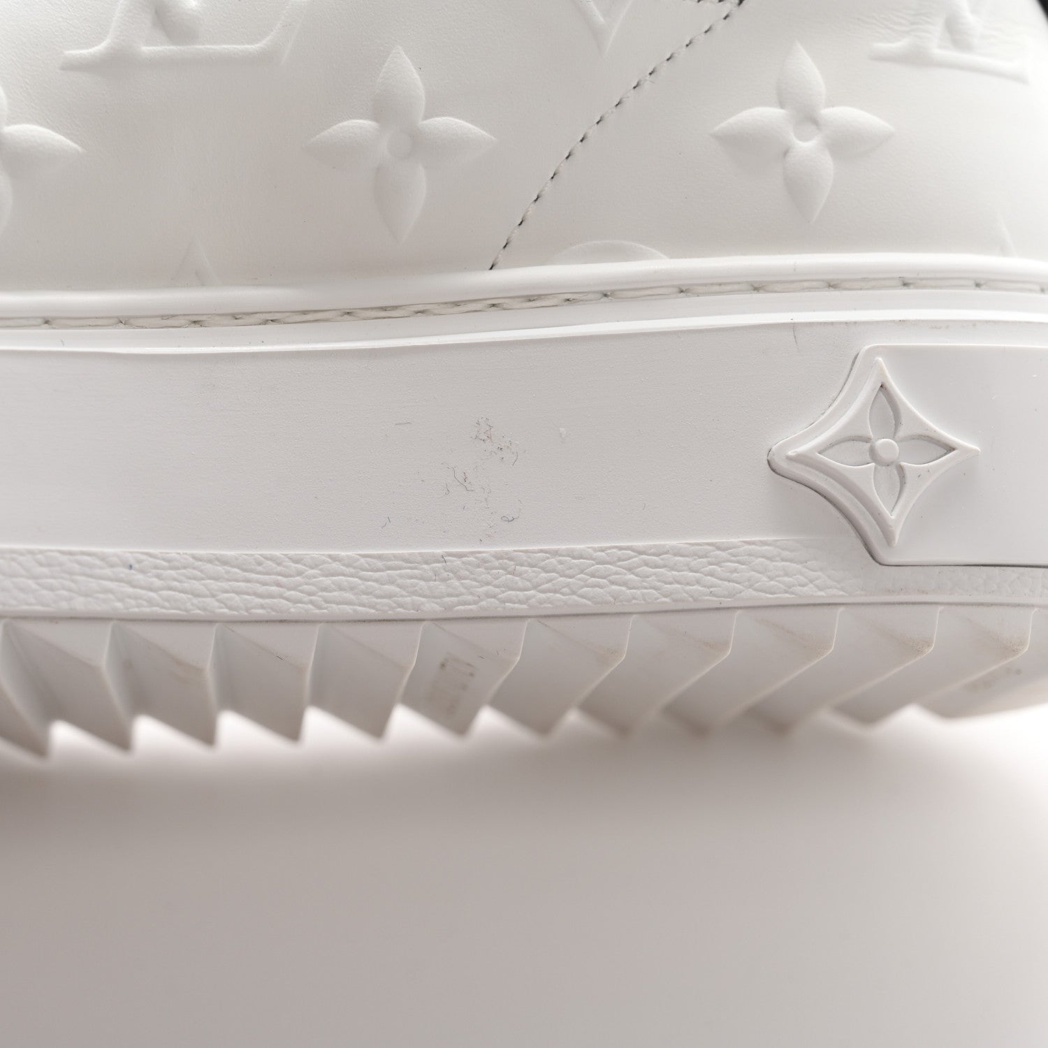 Louis Vuitton Lambskin Embossed Monogram Time Out Sneakers White 11 of 22