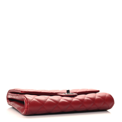 Chanel Lambskin Quilted Clutch With Chain Flap Red 4 of 11