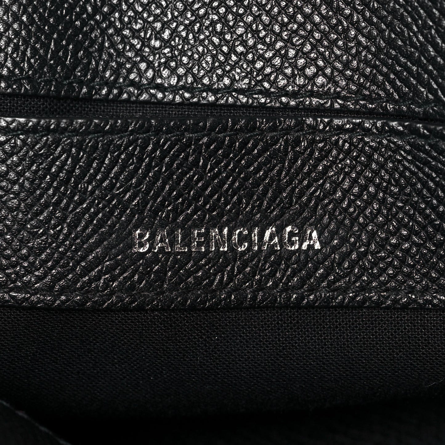 Signature Grained Calfskin Logo XXS Ville Top Handle Bag Black