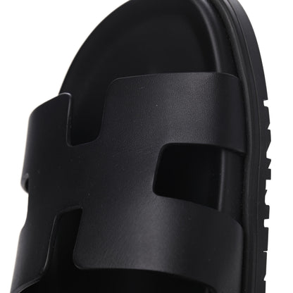 Hermes Calfskin Womens Chypre Sandals 39 Black 10 of 11