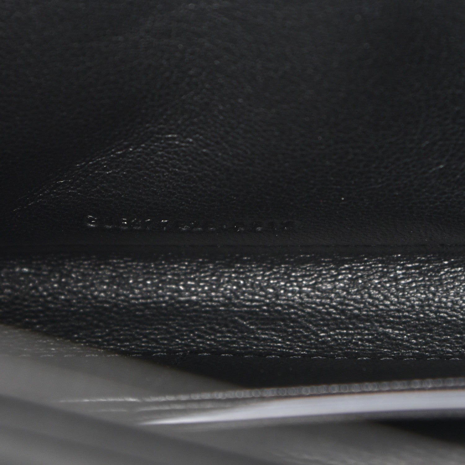 Saint Laurent Grain De Poudre Matelasse Chevron Monogram Chain Wallet Black 7 of 7