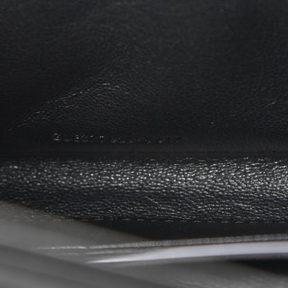 Saint Laurent Grain De Poudre Matelasse Chevron Monogram Chain Wallet Black 7 of 7