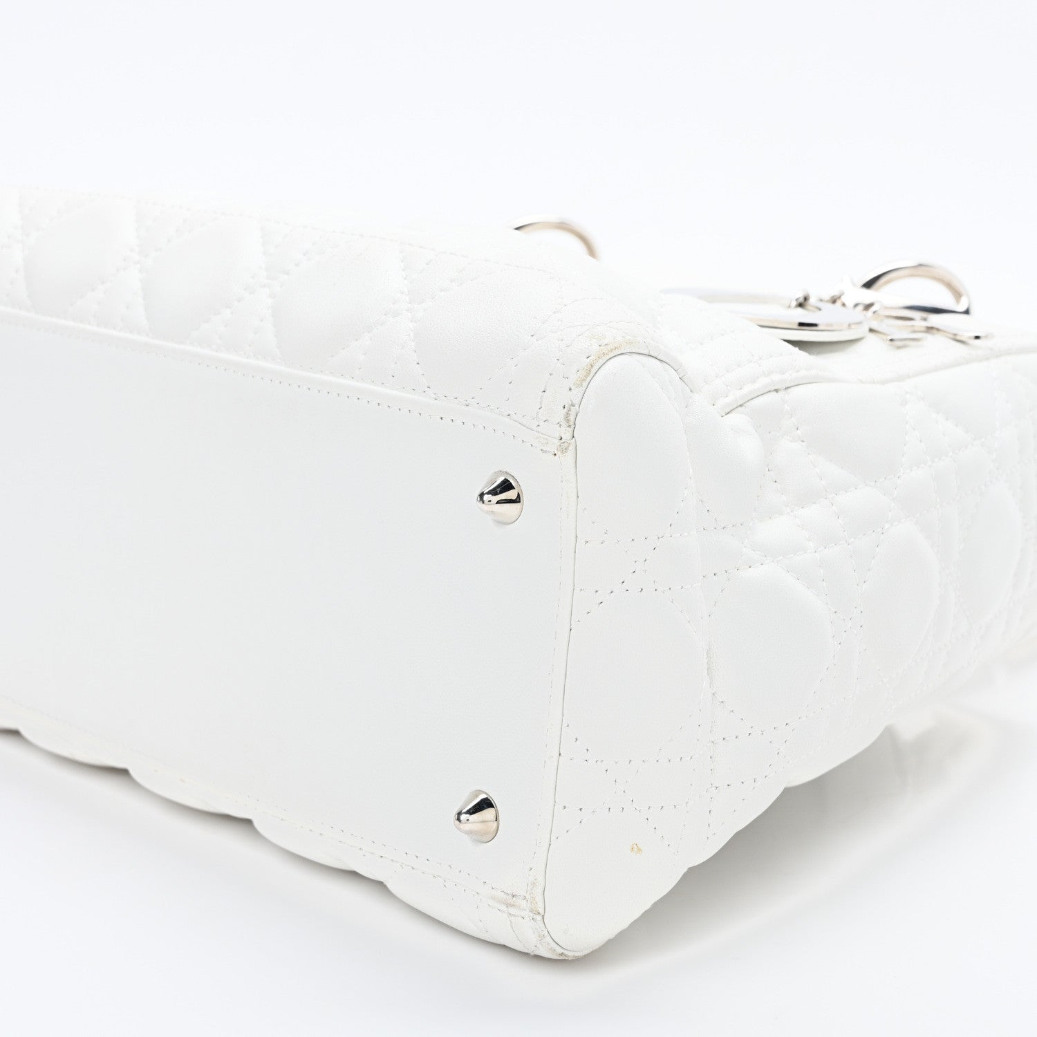 Christian Dior Lambskin Cannage Medium Lady Dior White 10 of 12