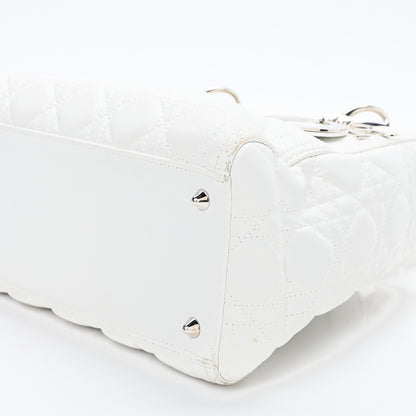 Christian Dior Lambskin Cannage Medium Lady Dior White 10 of 12