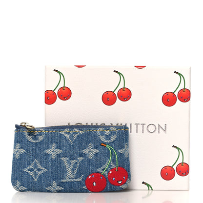 Louis Vuitton LV X TM Monogram Denim Cerises Key Pouch Blue 7 of 7