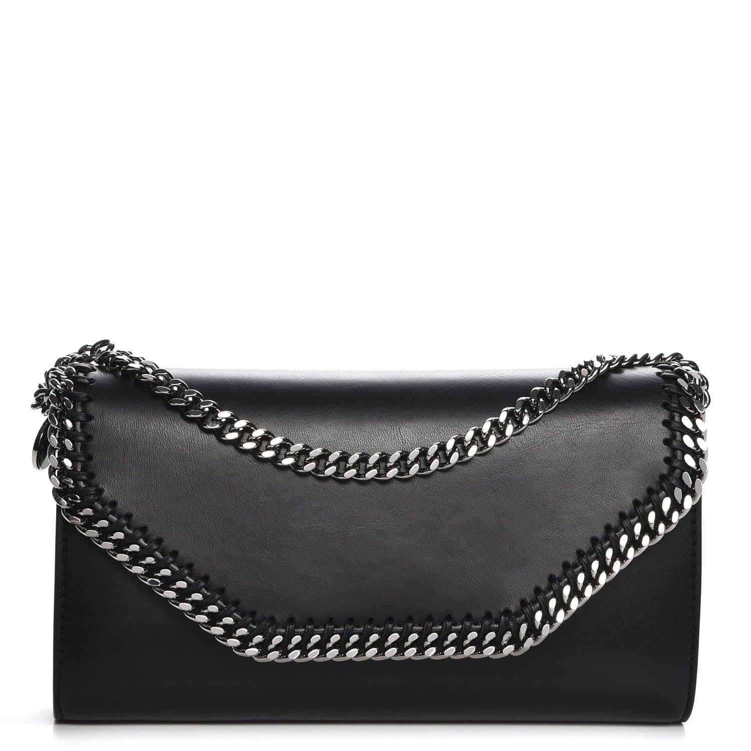Stella McCartney Eco Alter Nappa Falabella Clutch with Chain Bag Black 1 of 7