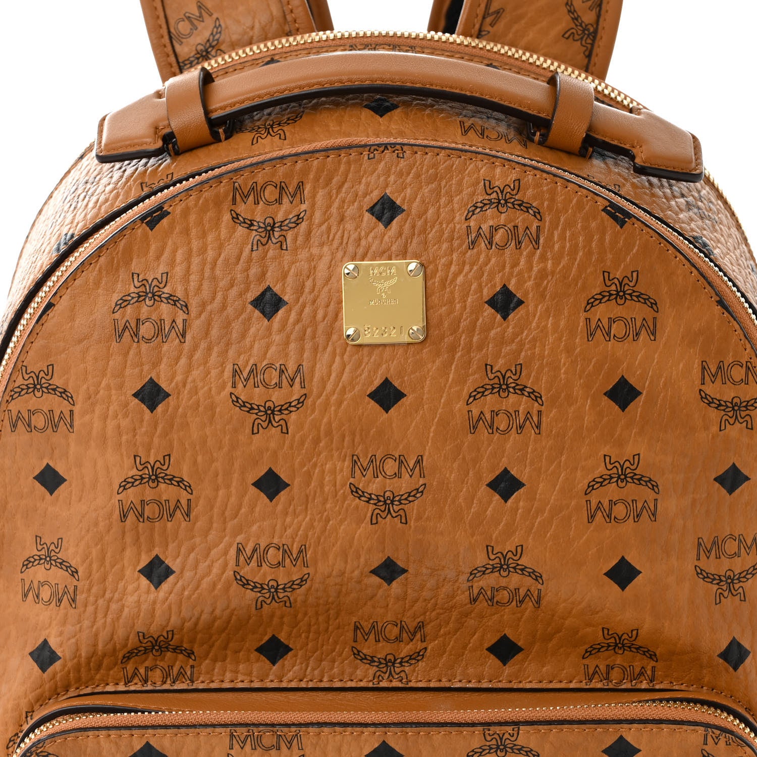 MCM Visetos Medium Stark Backpack Cognac 7 of 10