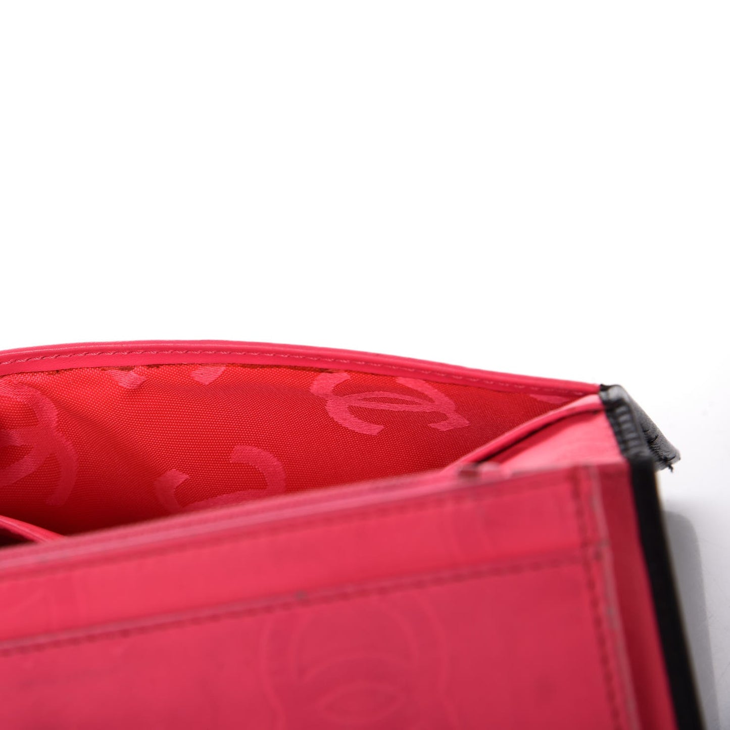 Calfskin Quilted Cambon Yen Wallet Black White