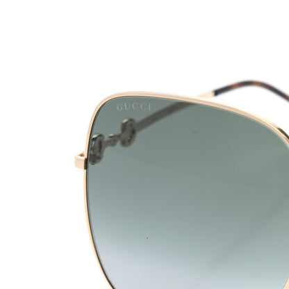Gucci Metal Horsebit Square Frame Sunglasses GG0879S Gold 7 of 8