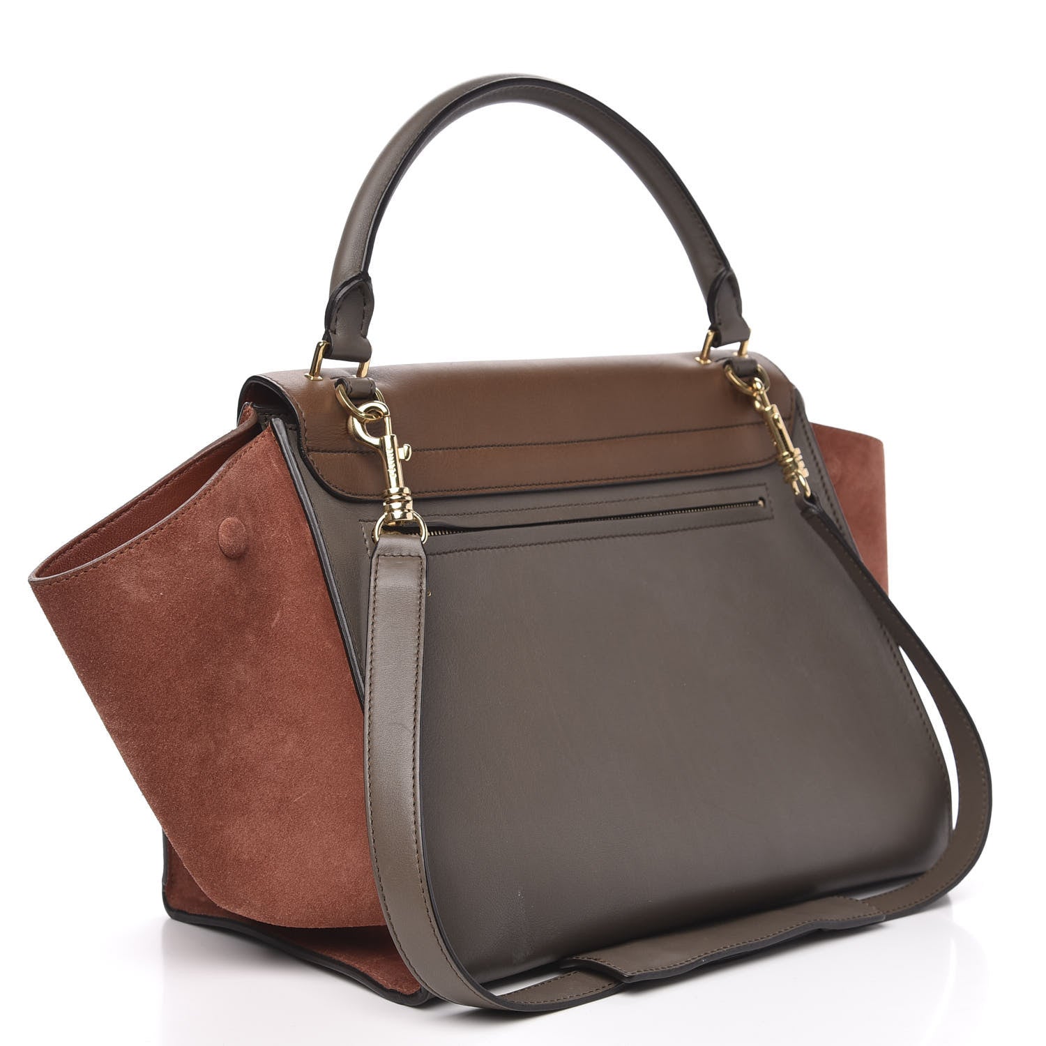 Celine Drummed Calfskin Suede Medium Trapeze 3 of 13