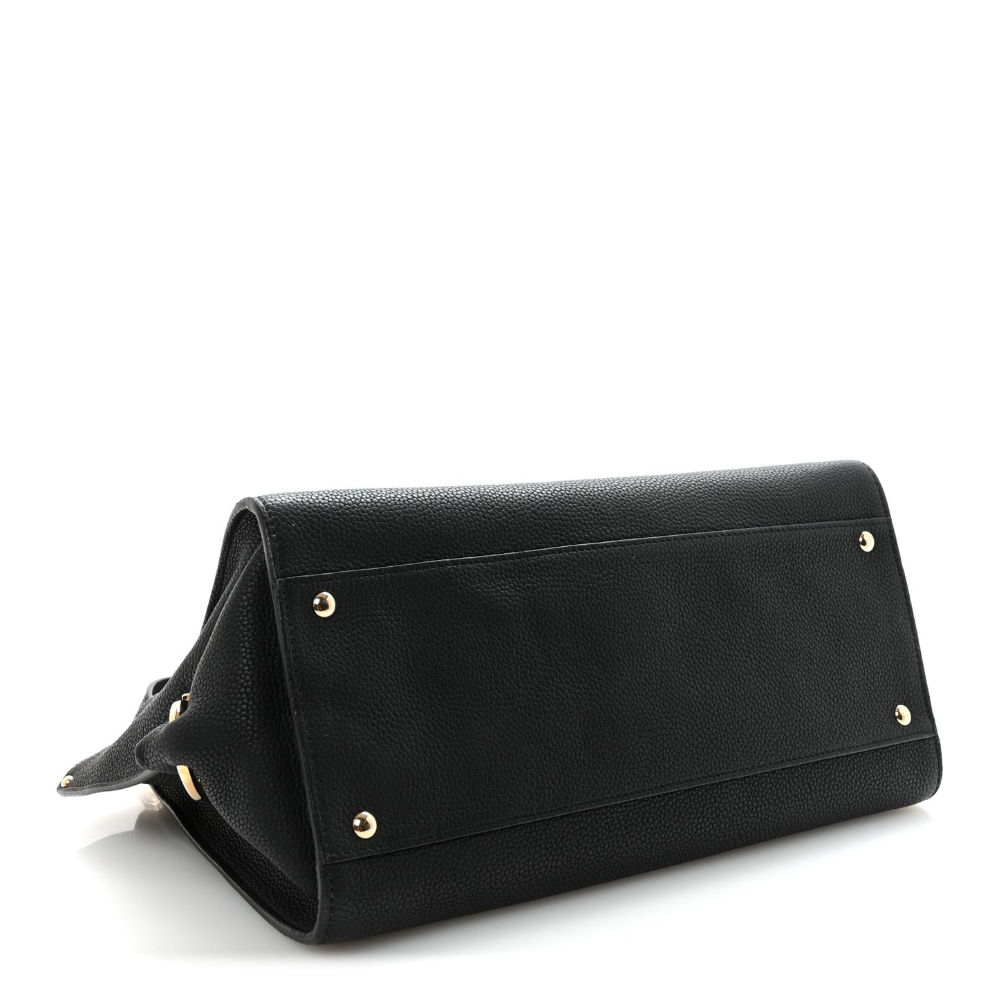Grained Calfskin Medium Sofia Satchel Black