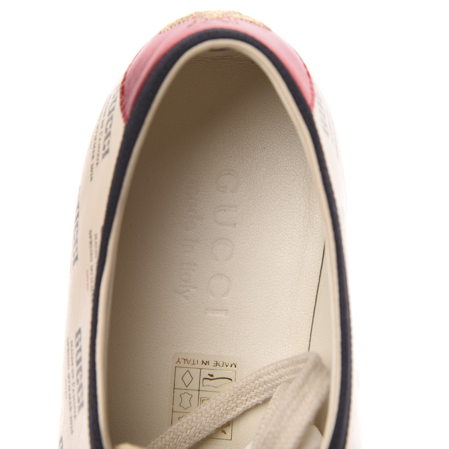 Gucci Calfskin Stamp Print Mens Falacer Sneakers 7.5 Soy 7 of 7