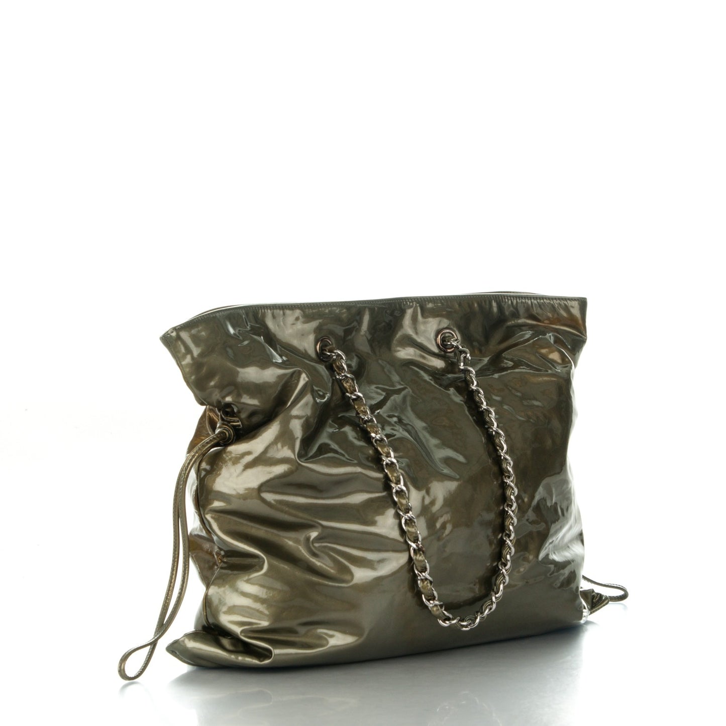 Patent Bonbons Shopper Tote Dark Green