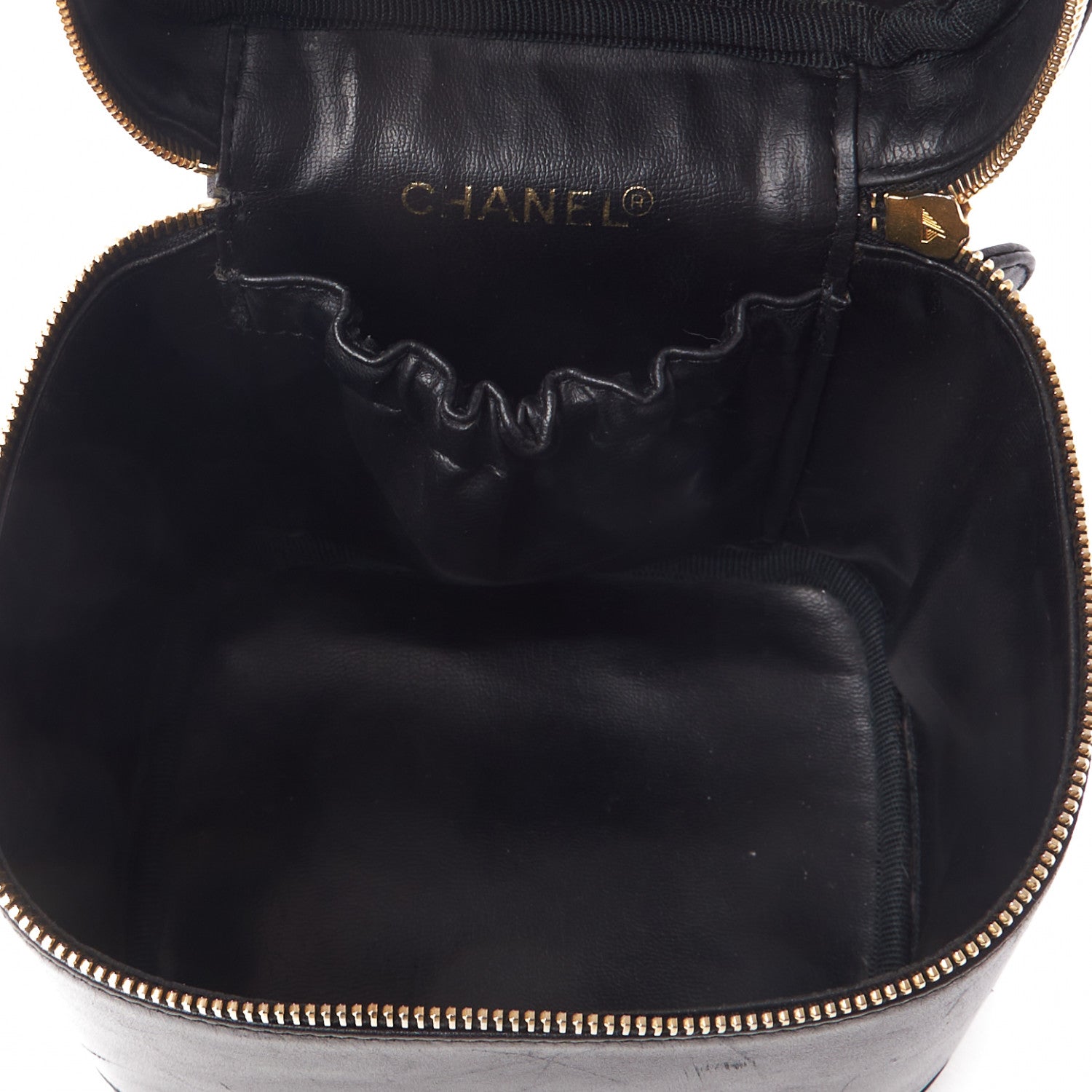 Chanel Lambskin Vanity Cosmetic Case Black 6 of 8