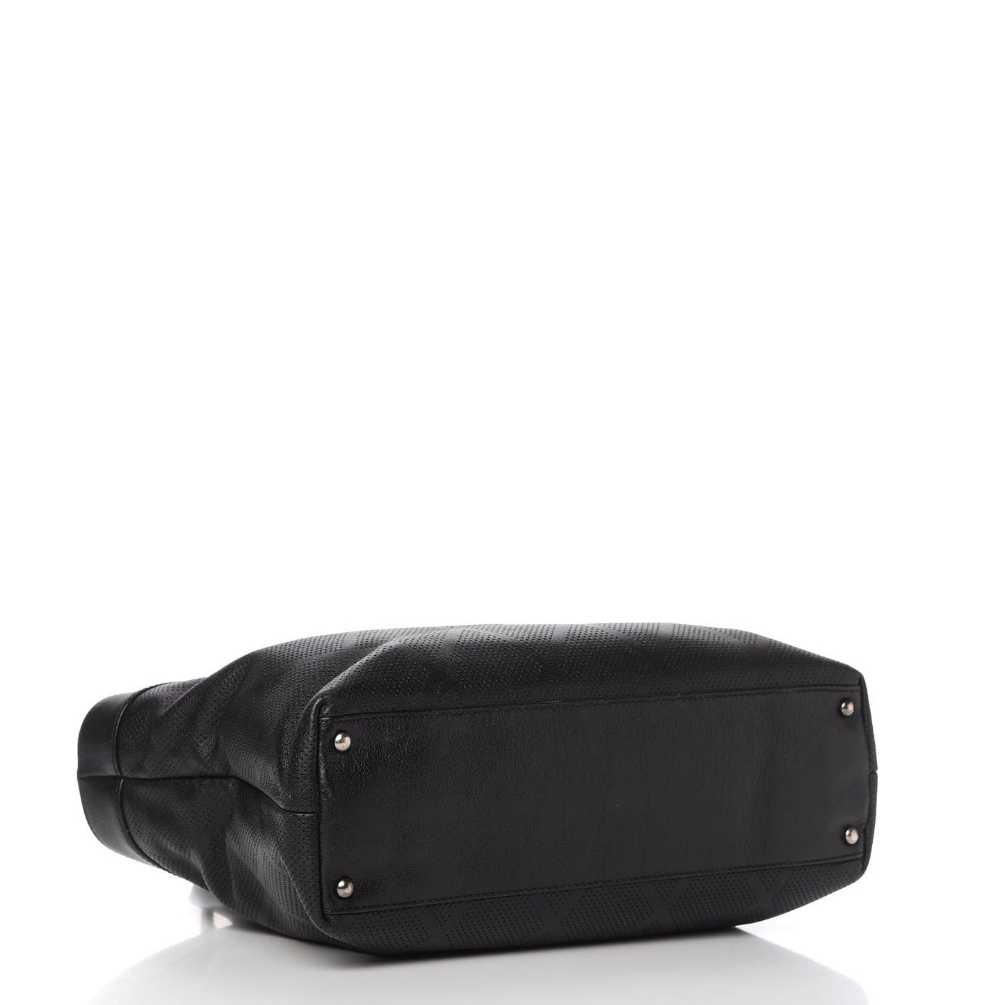Goatskin Perforated Large CC Tote Black