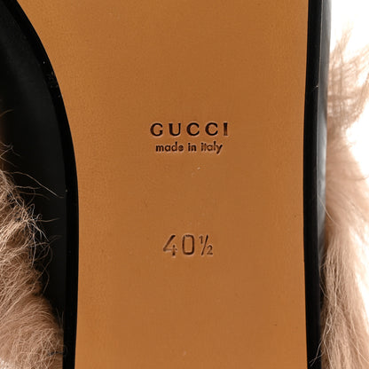 Gucci Calfskin Fur Womens Princetown Slippers 40.5 Black 7 of 10