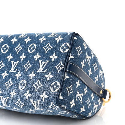 Louis Vuitton Monogram Jacquard Denim Speedy Bandouliere 25 Bleu 9 of 9