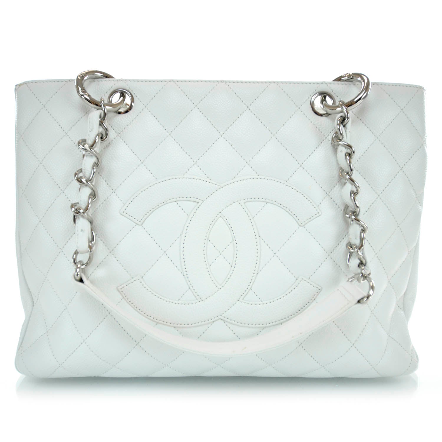 Chanel Caviar Grand Shopping Tote GST White 1 of 11