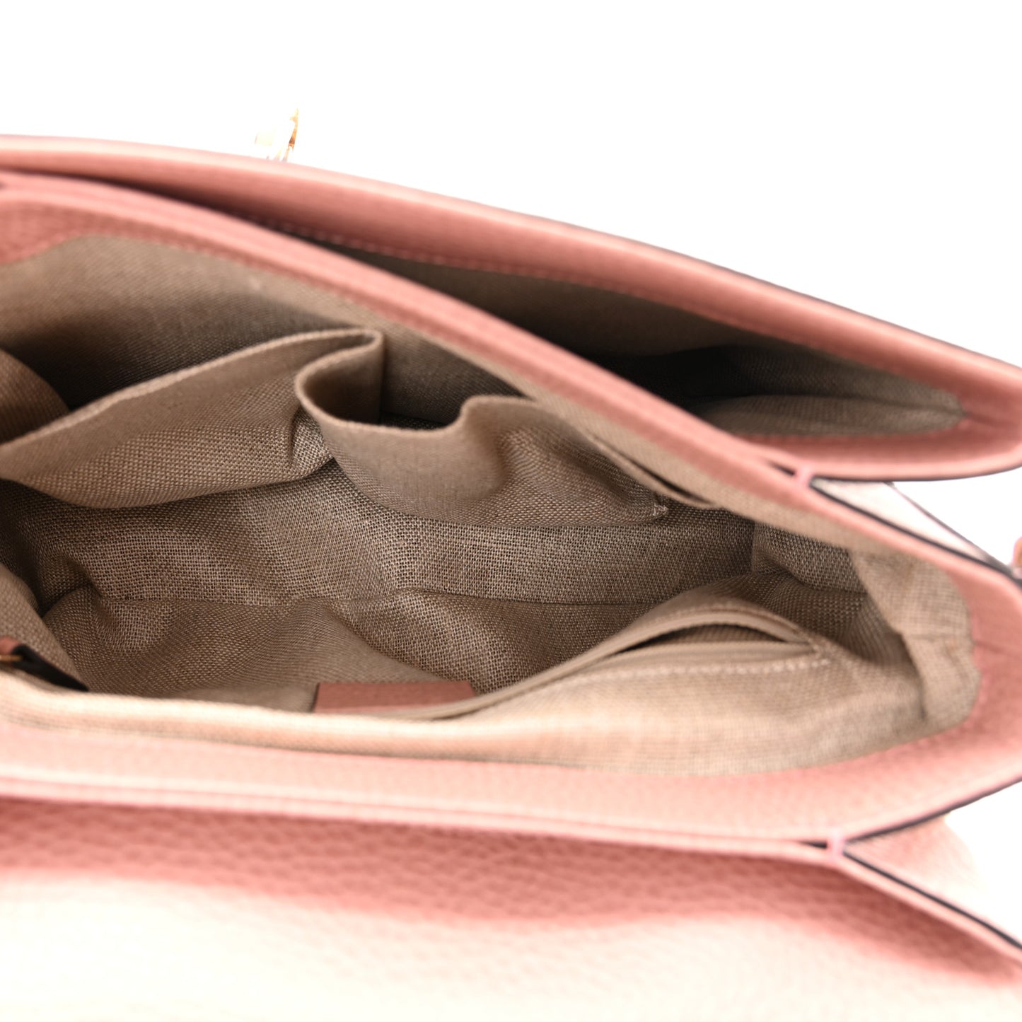 Dollar Calfskin Interlocking G Top Handle Shoulder Bag Soft Pink