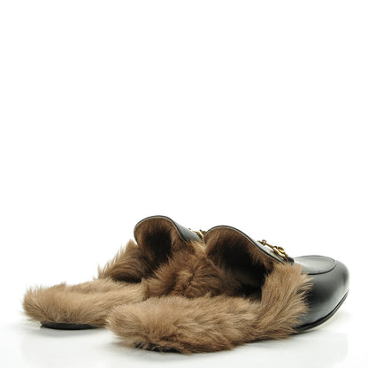 Gucci Calfskin Fur Mens Princetown Slippers 12 Black 4 of 7