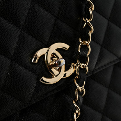 Chanel Caviar Quilted Medium Coco Handle Flap Black 13 of 14