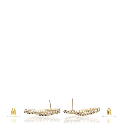 Chanel Crystal CC Earrings Black Gold 3 of 5