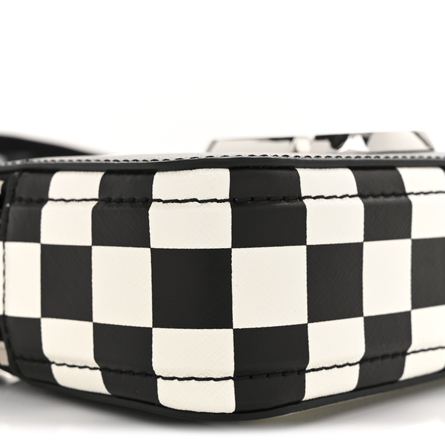 X Bloomingdales 150th Anniversary Saffiano Small Snapshot Camera Bag Black White