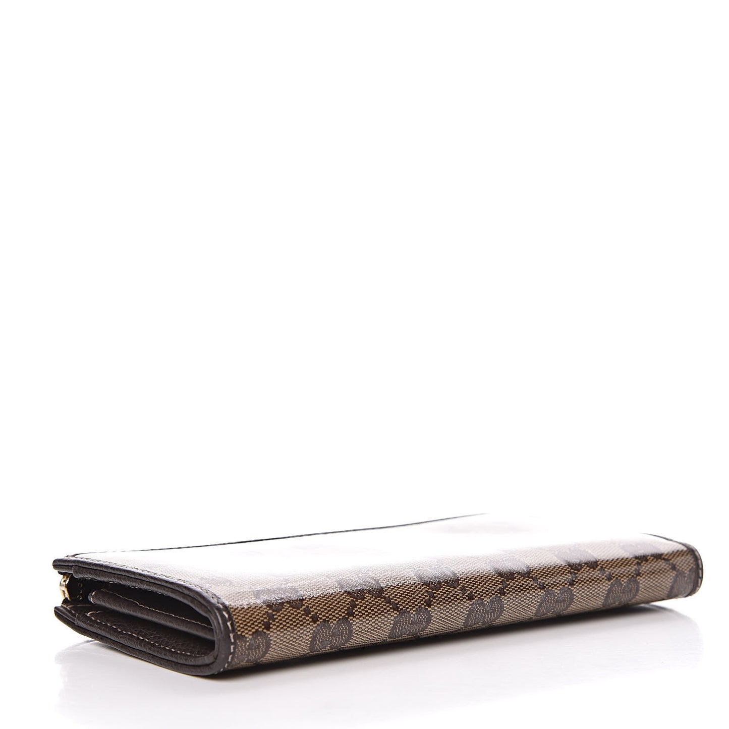 Crystal Monogram Dollar Calfskin Donna Long Wallet Beige Ebony Testa di Moro