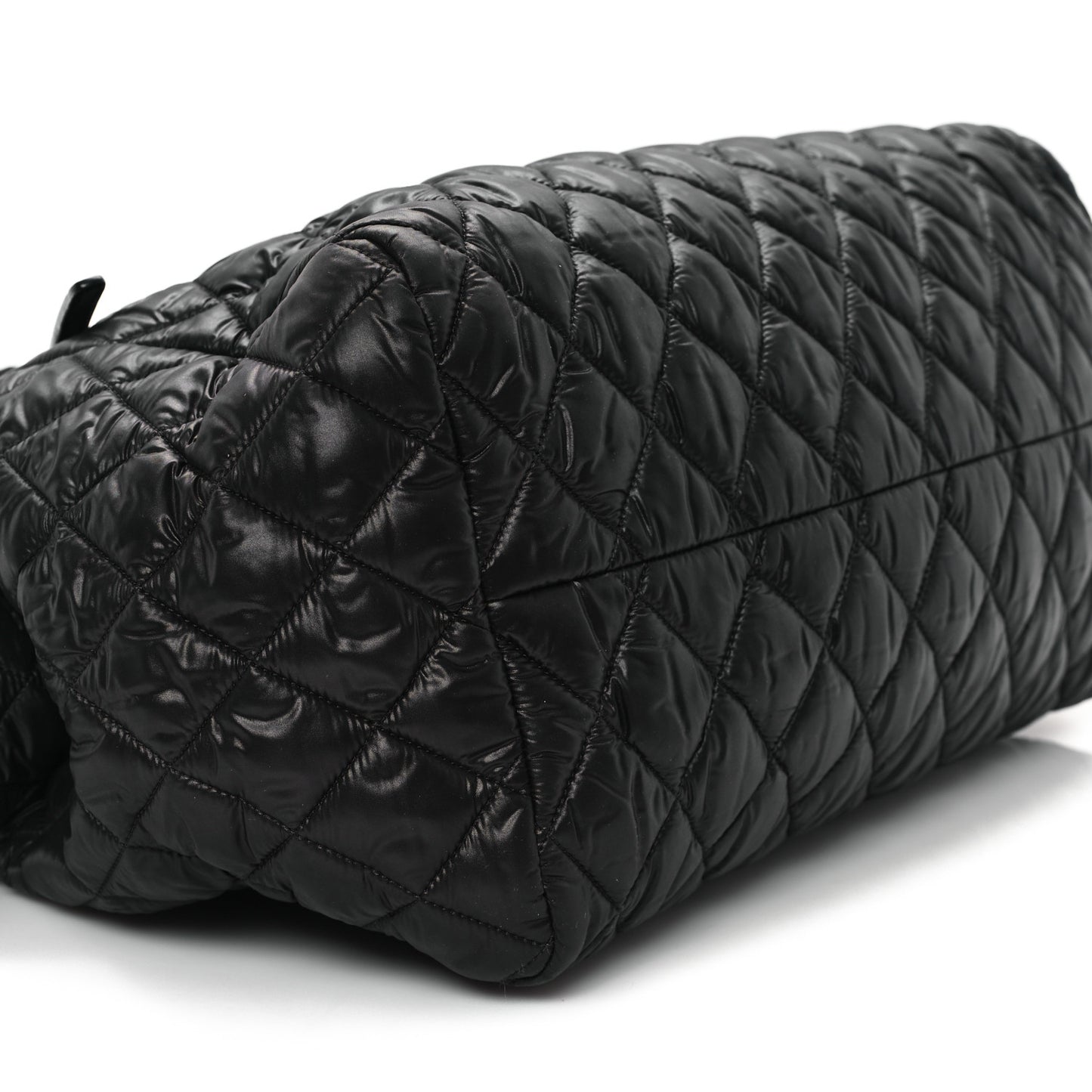 Nylon Quilted Large Coco Cocoon Tote Black