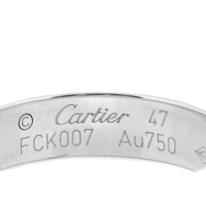 Cartier 18K White Gold Diamond 4mm LOVE Wedding Band Ring 47 4 4 of 4