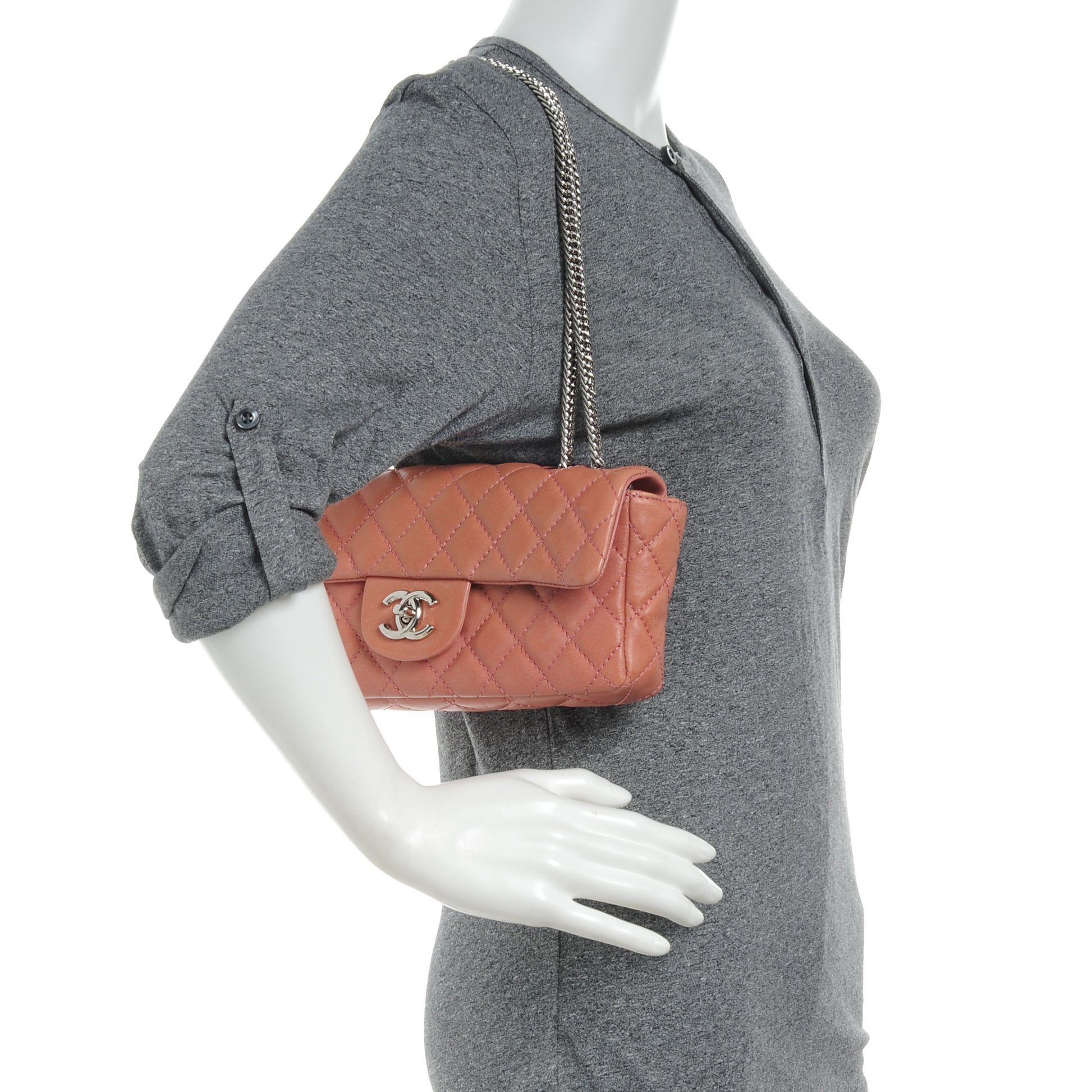Chanel Leather East West Flap Bag Pink 2 of 7